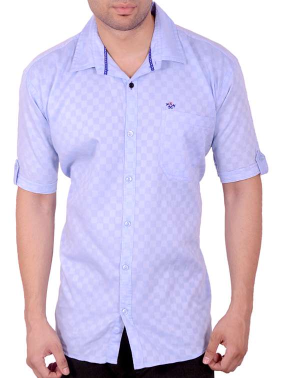 blue checkered casual shirt