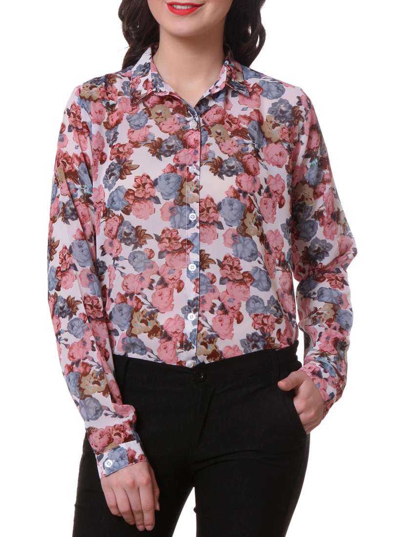 floral printed full sleeve shirt