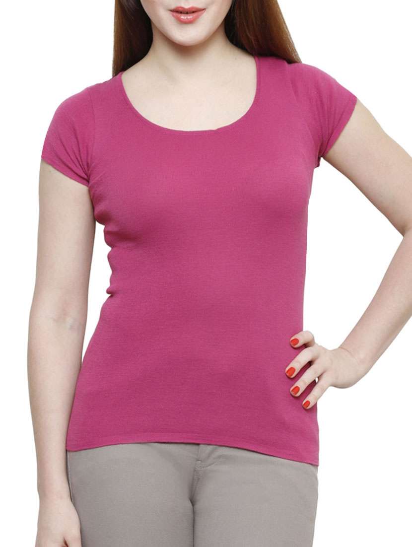 pink poly cotton top