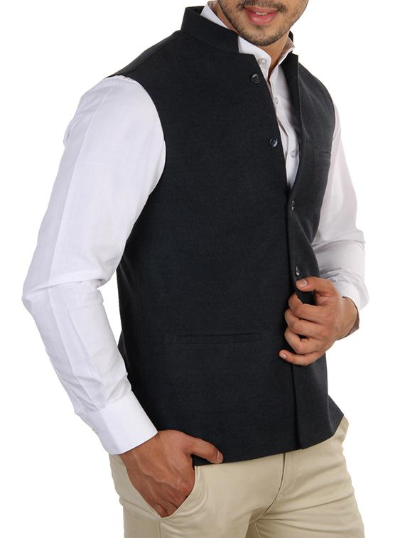 grey wool waist coat - 10476362 - Standard Image - 1