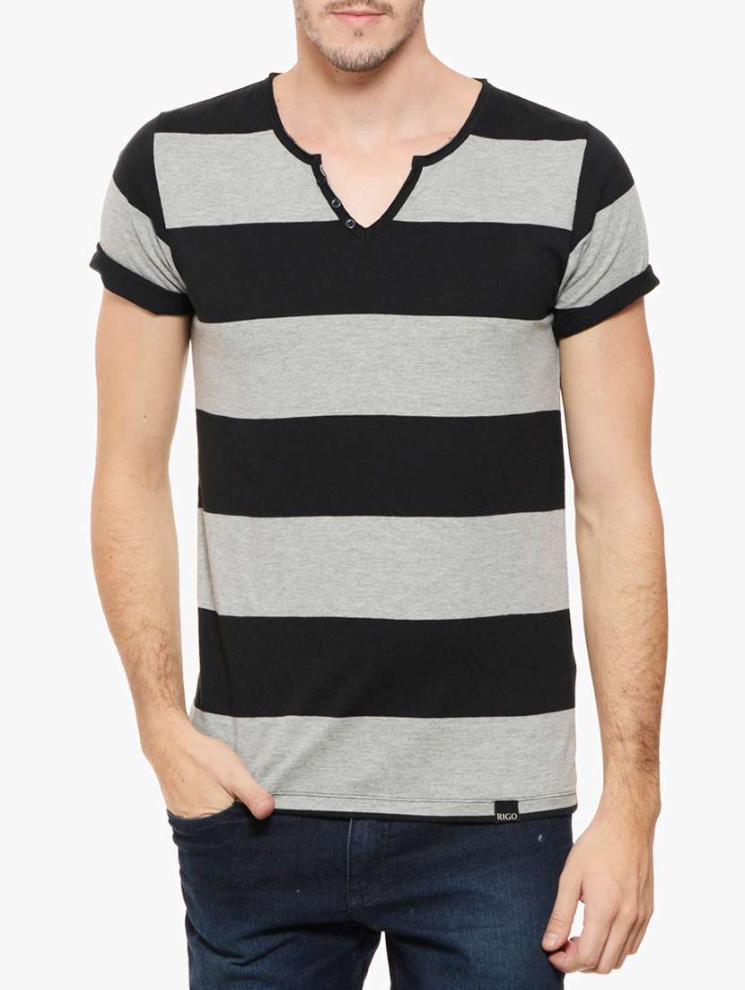 grey cotton striped tshirt