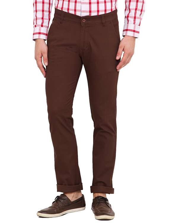 brown cotton chinos