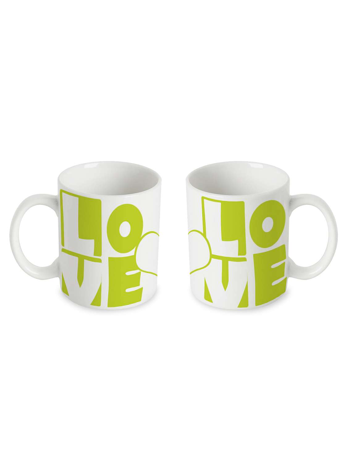 love heart art green couple mugs