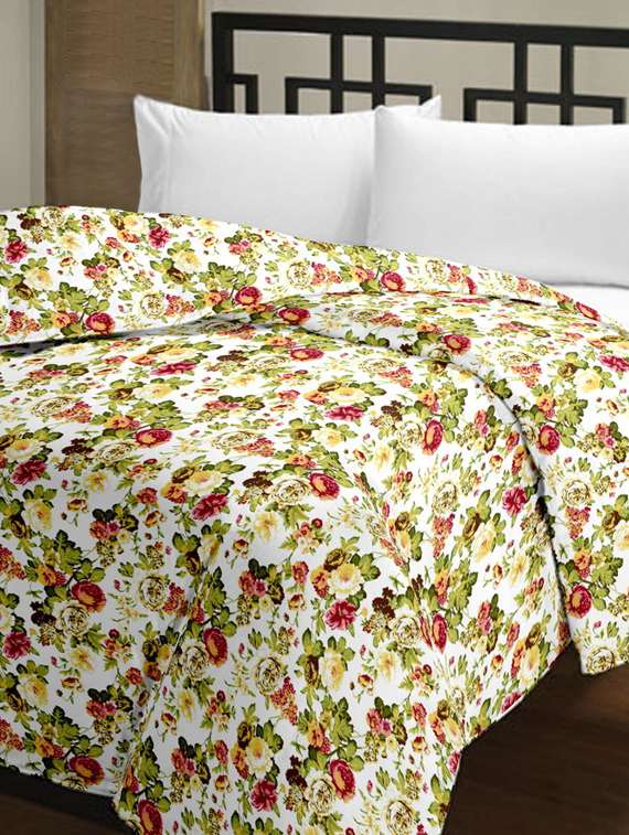 floral printed polycotton single bed ac blanket
