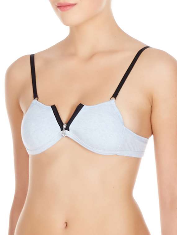 blue cotton bra - 10524059 - Standard Image - 1