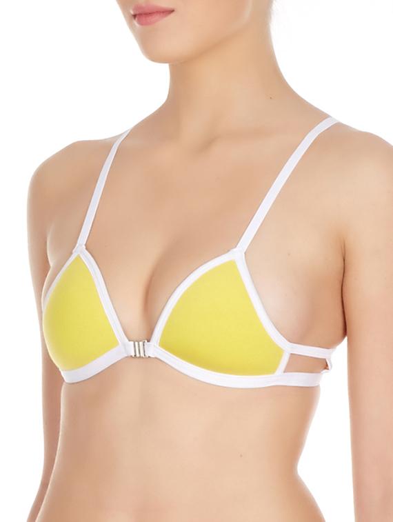 yellow cotton front open bra - 10524107 - Standard Image - 1
