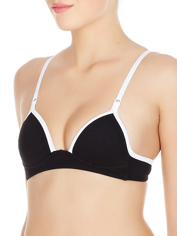 black cotton bra - 10524111 - Standard Image - 1