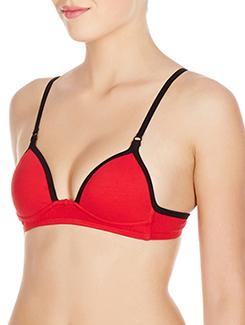red cotton bra - 10524112 - Standard Image - 1
