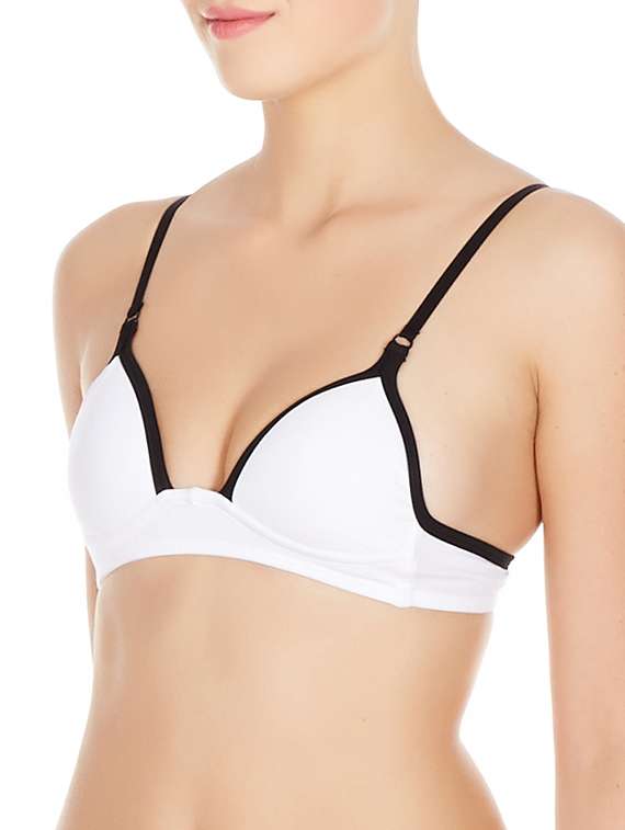 contrast detail cotton bra - 10524115 -  Standard Image - 1