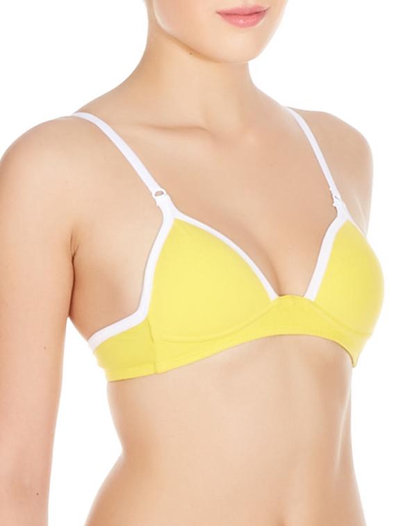 yellow cotton front open bra - 10524117 -  Standard Image - 1