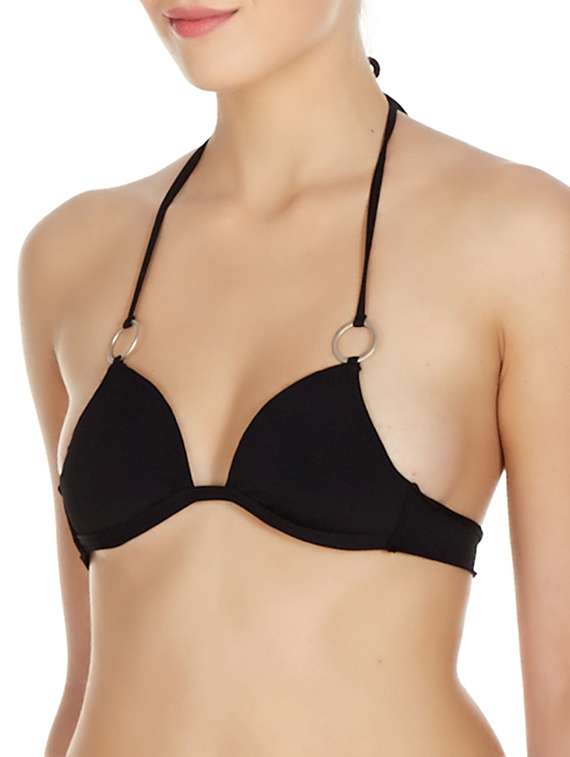 black polyester bra - 10524127 - Standard Image - 1