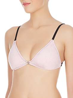 pink cotton regular bra - 10524152 - Standard Image - 1