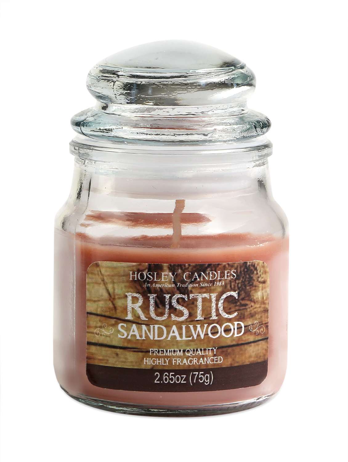 rustic sandalwood essence jar candle