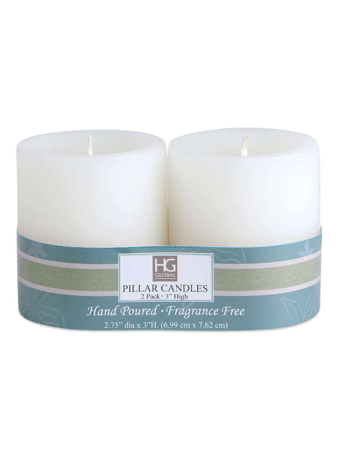 unscented pillar candles (set of 2)