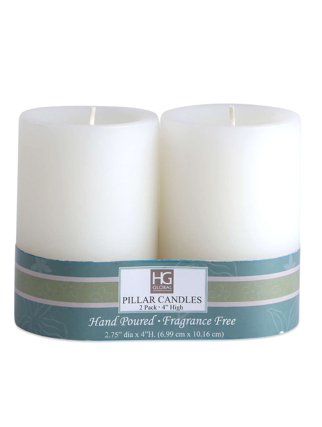 unscented pillar candles (set of 2)