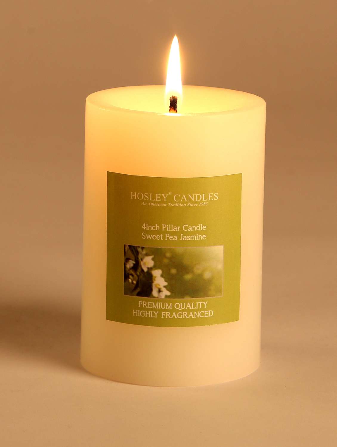 sweet pea jasmine  scented  pillar candle