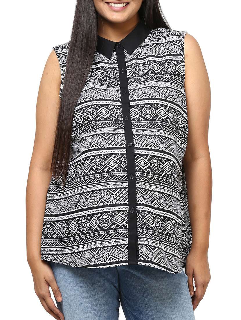 black cotton plus top