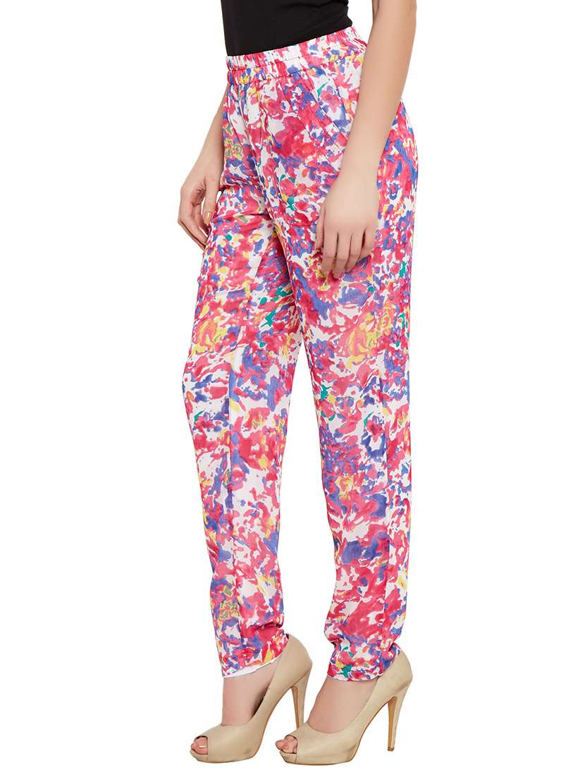 pink georgette peg trouser - 10549152 -  Standard Image - 1
