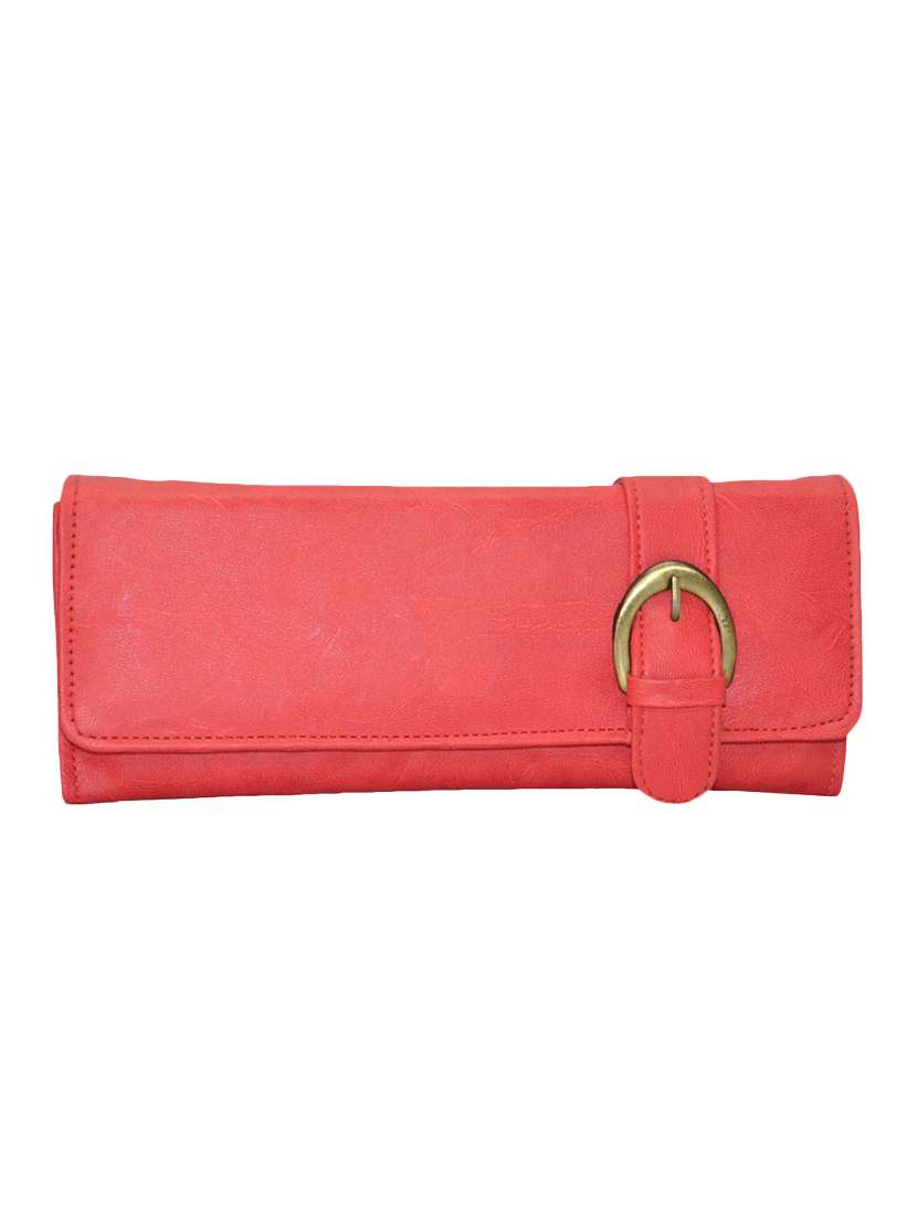 pink leatherette clutch