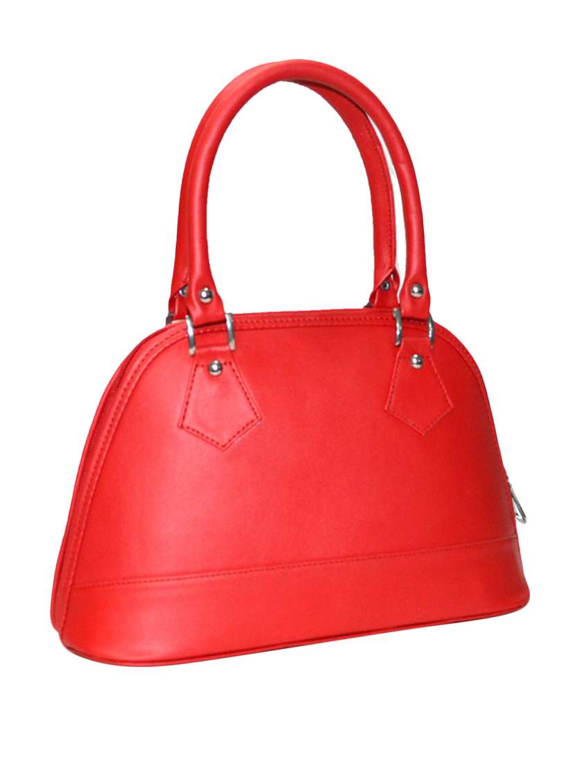 red leatherette handbag