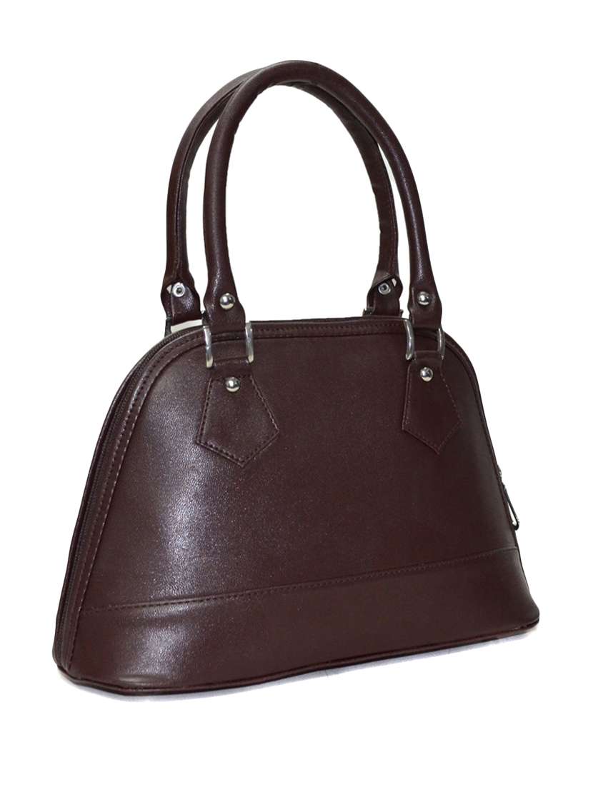 brown leatherette handbag