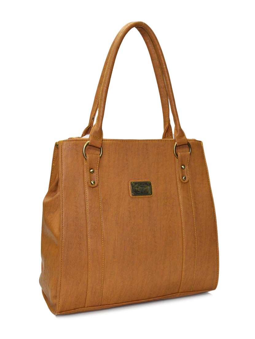 beige leatherette handbag
