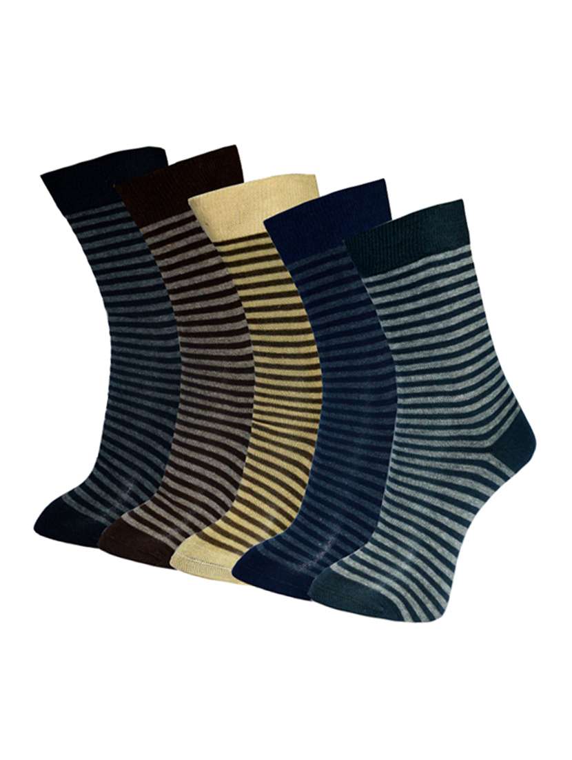 marc multi set of 5 cotton crew length socks 