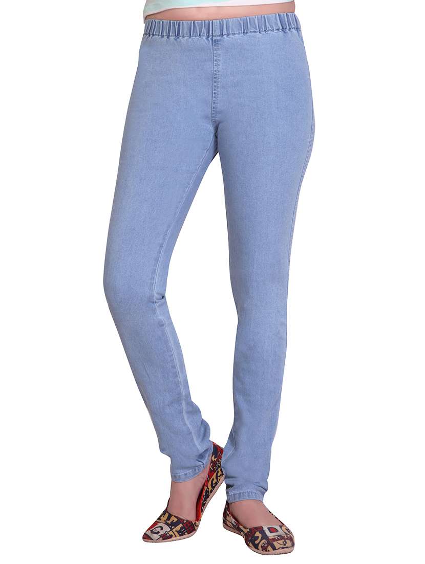 adbucks lightblue stretchable denim jeggings
