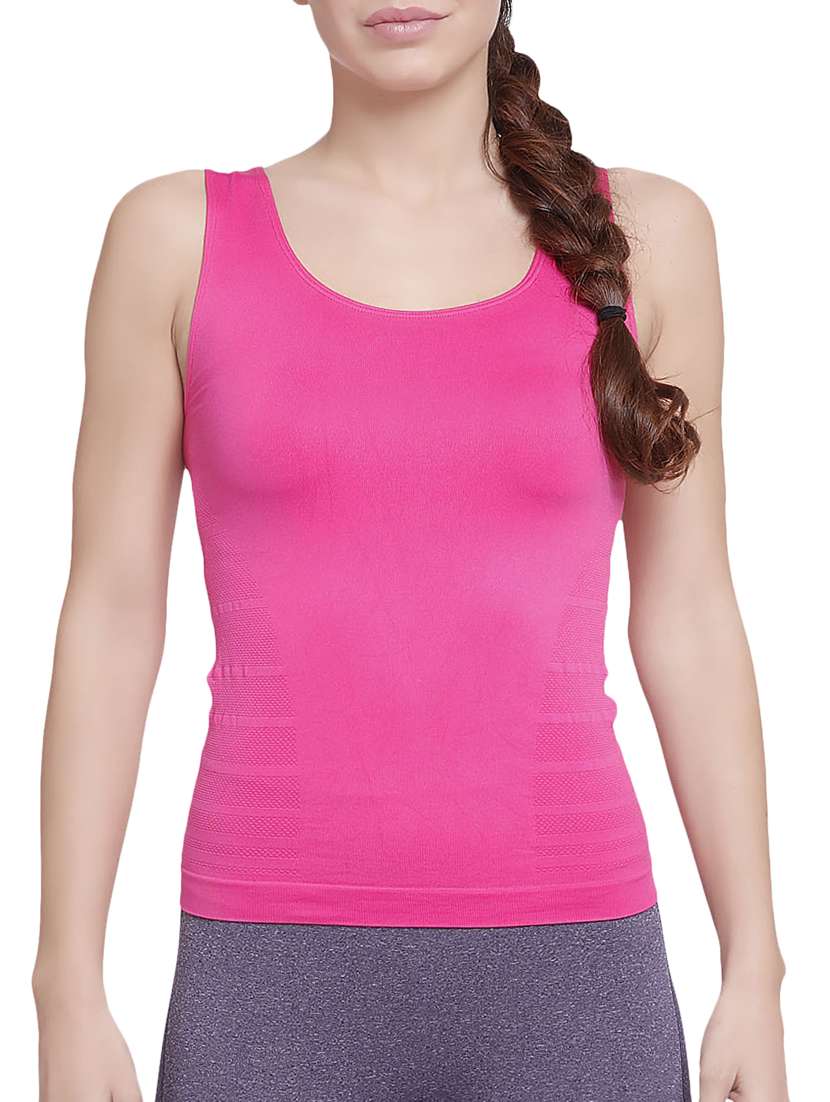solid pink cotton tank tee