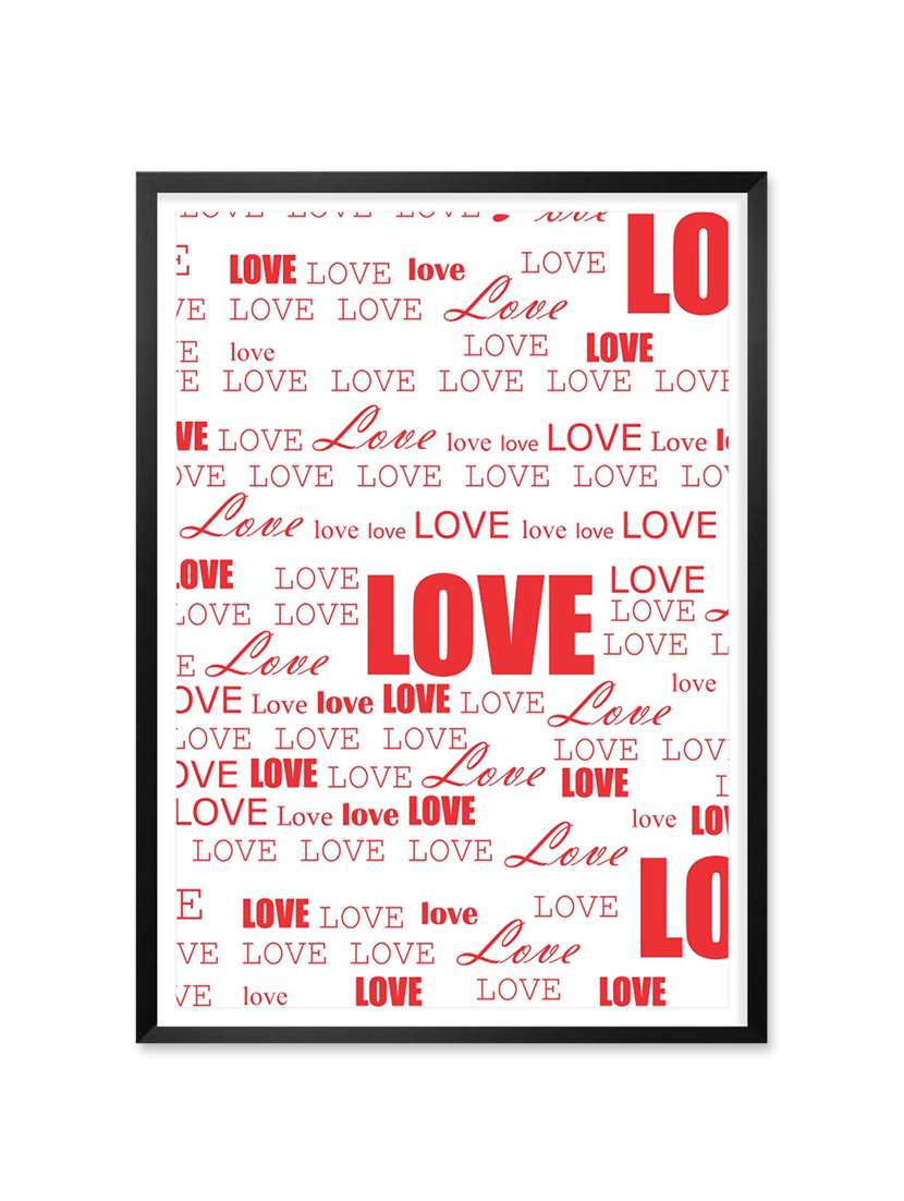 " love love love " quoted framed  poster