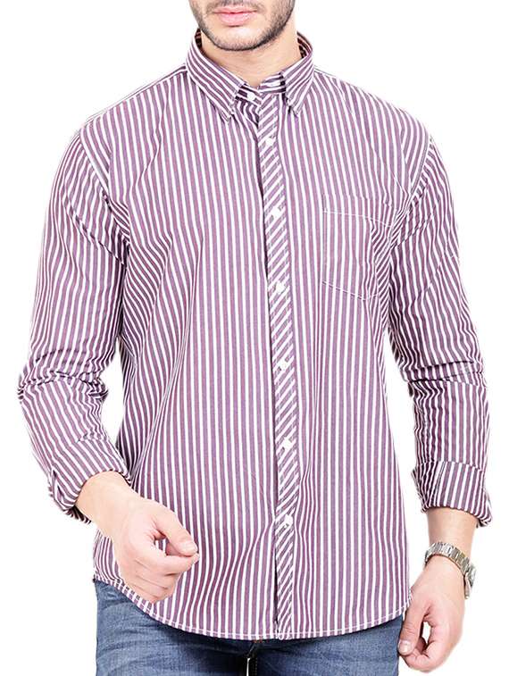 purple cotton casual shirt