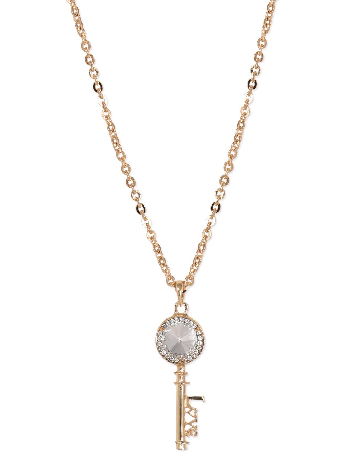 Stone Studded Metal Alloy Necklace - Blueberry