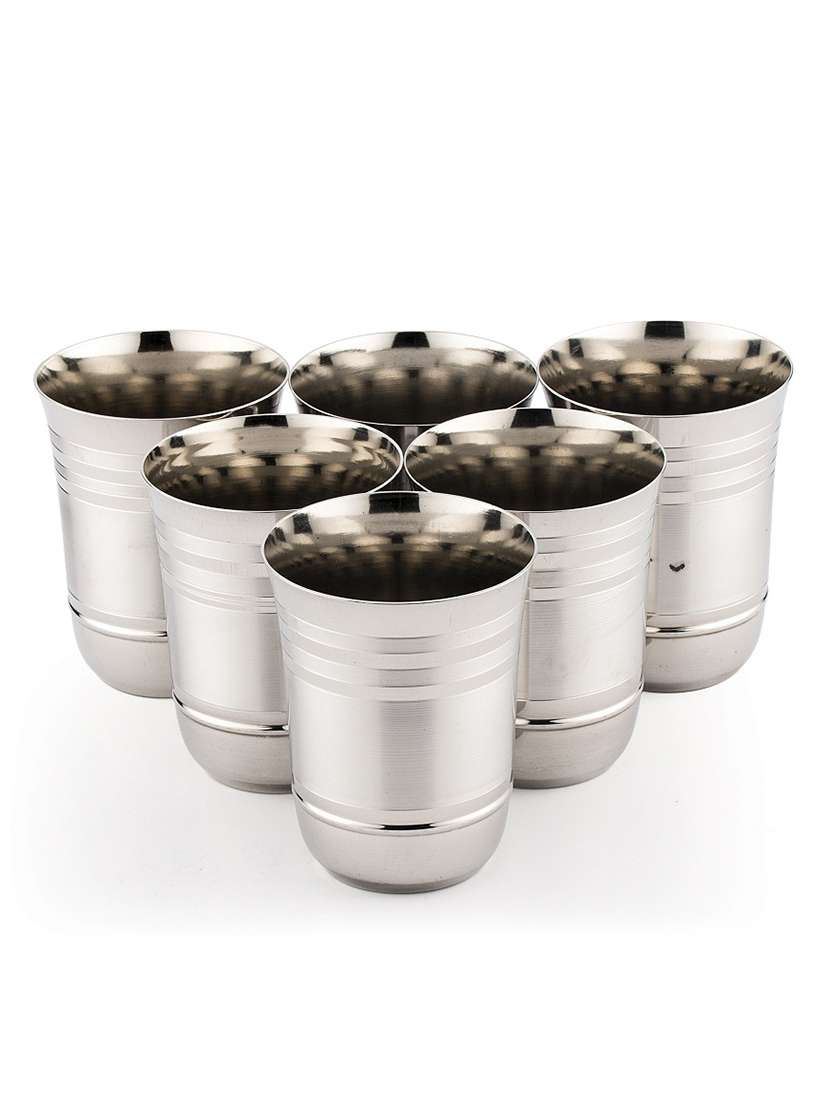 stainless steel tumblers silver touch set of 6 pcs