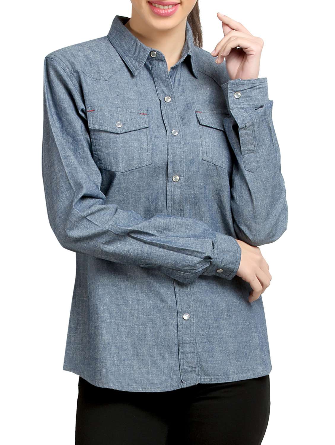 blue cotton shirt