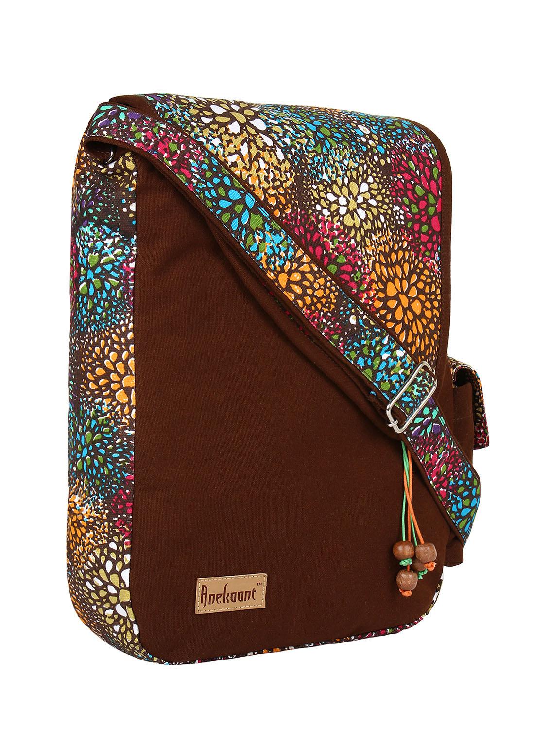 brown printed sling bag - 10629081 - Standard Image - 4