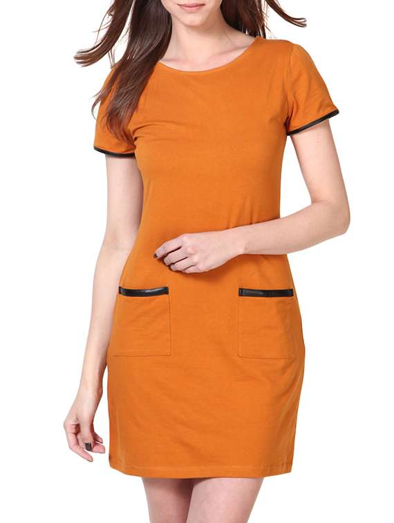 round neck short sleeves dress