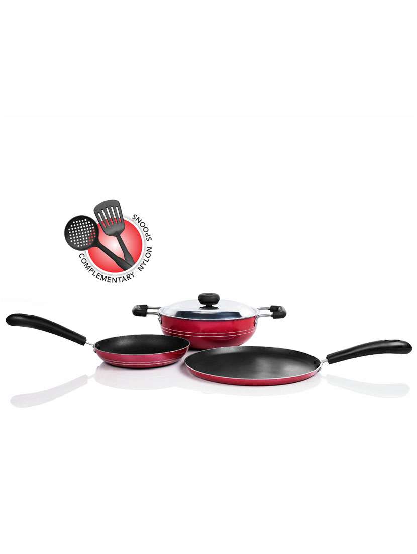 sumeet nonstick superb six cookware set of four pieces