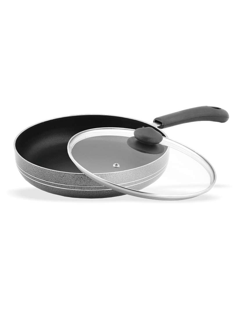 sumeet nonstick fry pan with glass lid 245 mm