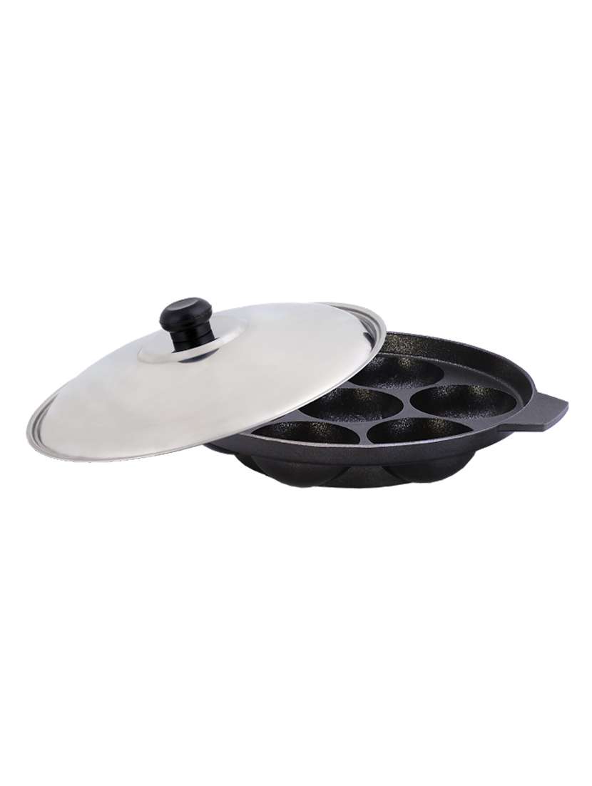 sumeet nonstick appam patra with stainless steel lid 180 mm