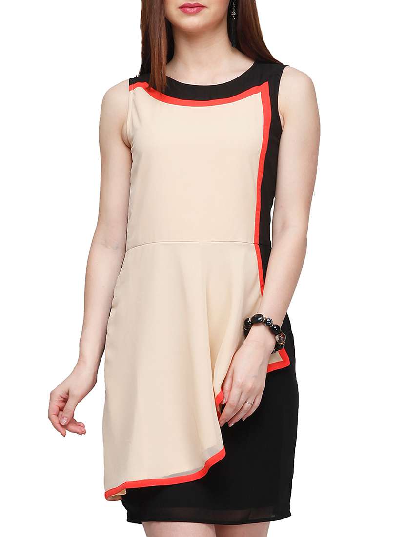 black georgette a-line dress