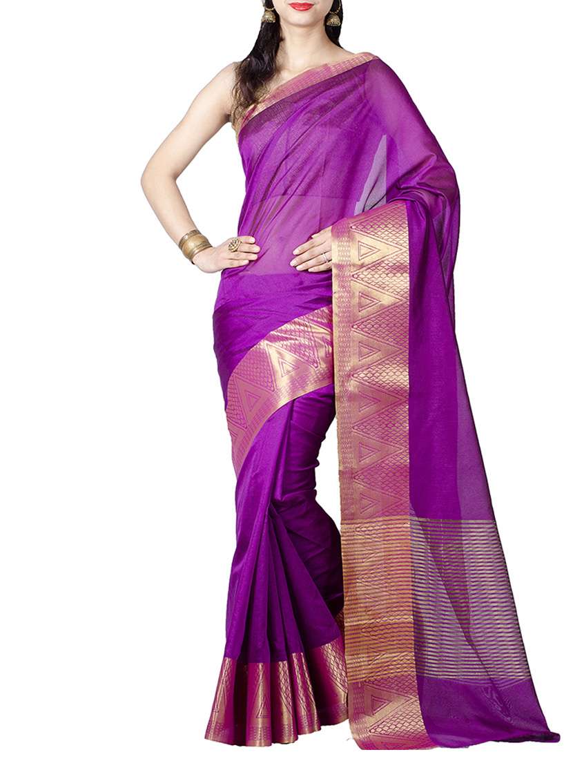 zari temple border saree with blouse
