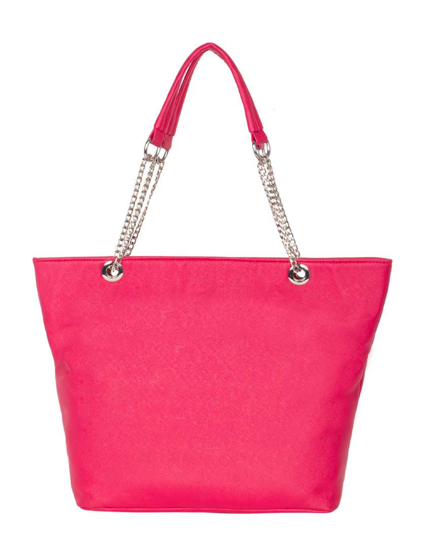 pink leatherette handbag