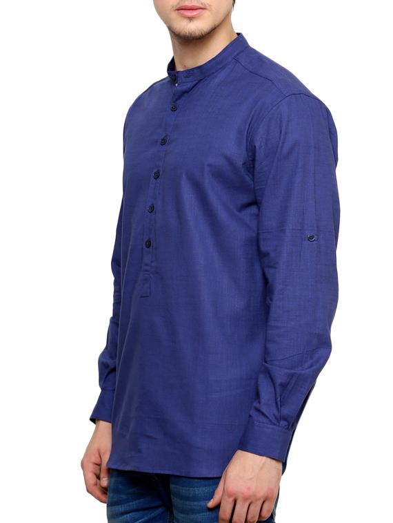 indigo cotton kurta - 10674735 - Standard Image - 1