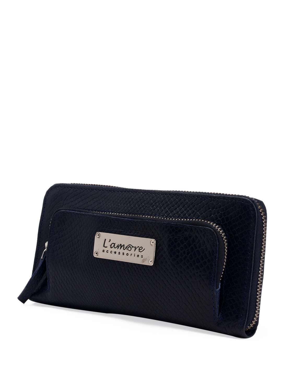 Midnight blue double zipper clutch - 10677 -  Standard Image - 1
