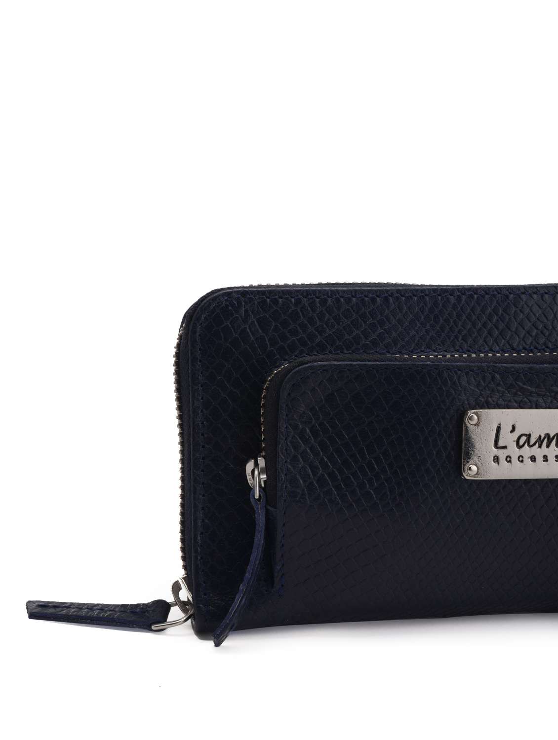 Midnight blue double zipper clutch - 10677 -  Standard Image - 4