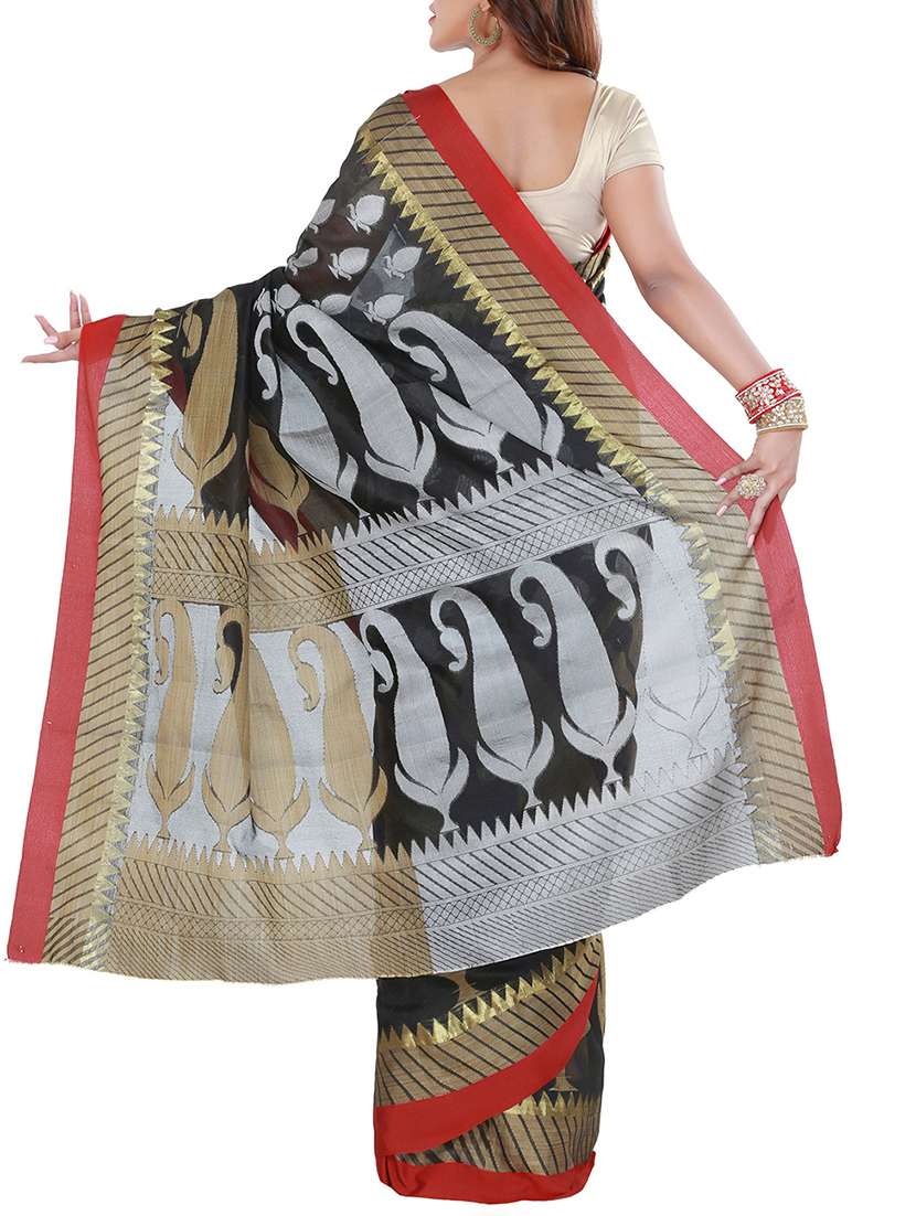 black cotton saree - 10679567 -  Standard Image - 1