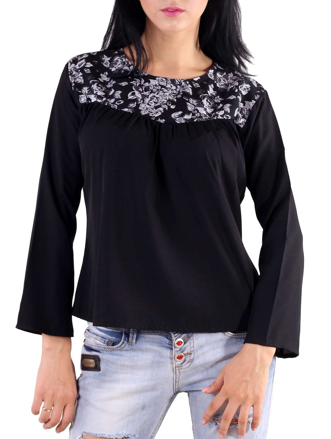 black polyester top