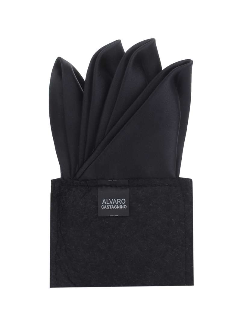 black polyester pocket square