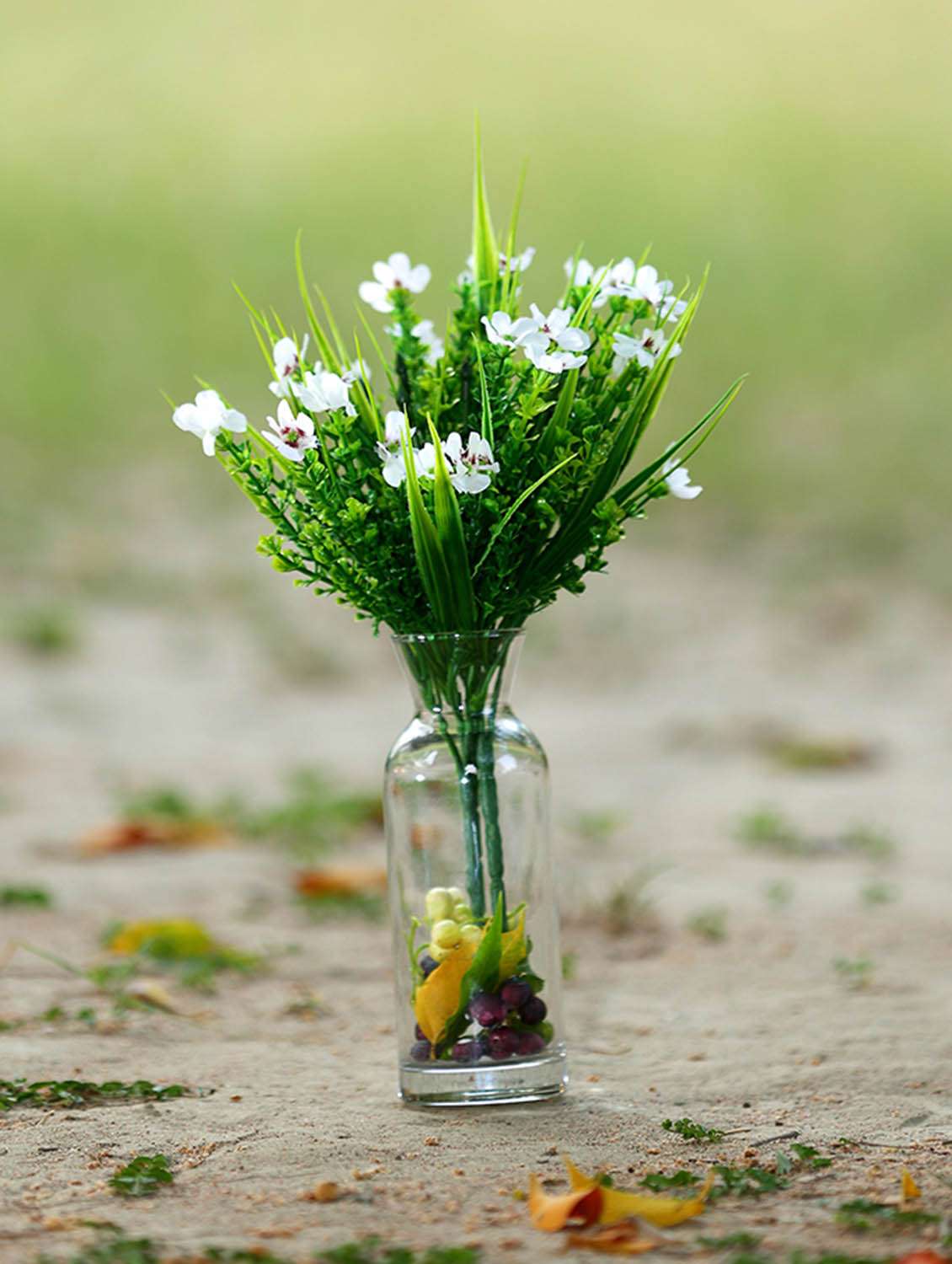 White Assorted Faux Flower Filler (12 inch, Pack of 2)