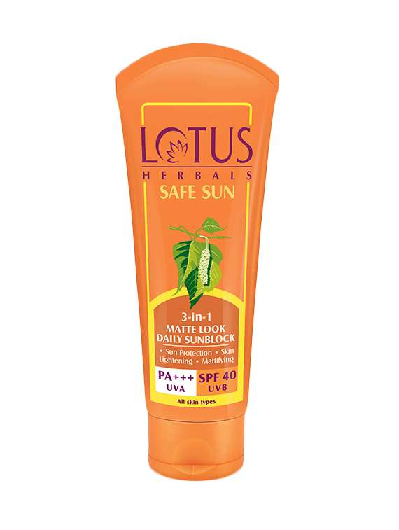 lotus herbals safe sun 3-in-1 matte look daily sunblock spf 40
